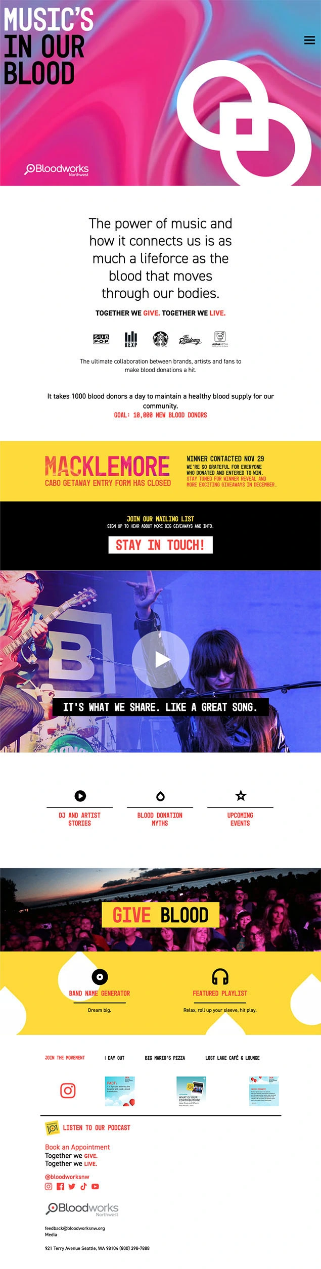 BW Music Landing Page