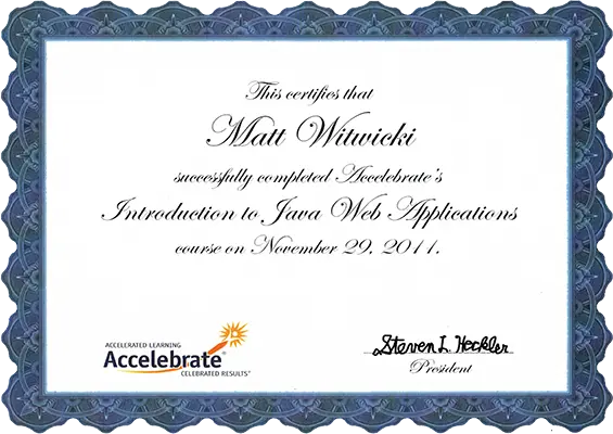 Cert Introduction To Java Web Applications
