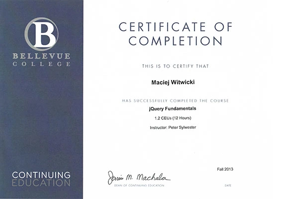 Cert jQuery