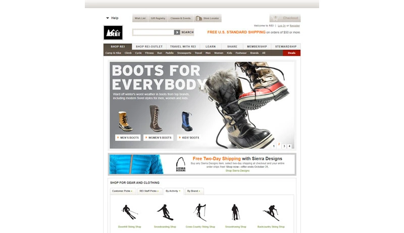 REI Home Page